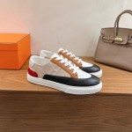 HERMES grey leather low-top sneakers unisex luxury designer shoes