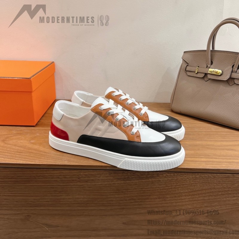 HERMES grey leather low-top sneakers unisex luxury designer shoes