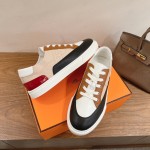 HERMES grey leather low-top sneakers unisex luxury designer shoes