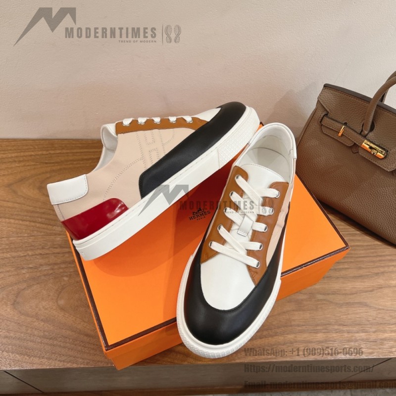 HERMES grey leather low-top sneakers unisex luxury designer shoes