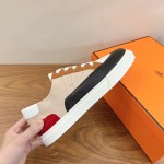 HERMES grey leather low-top sneakers unisex luxury designer shoes