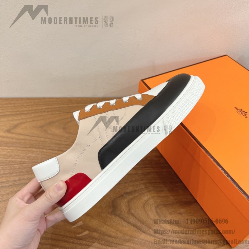 HERMES grey leather low-top sneakers unisex luxury designer shoes