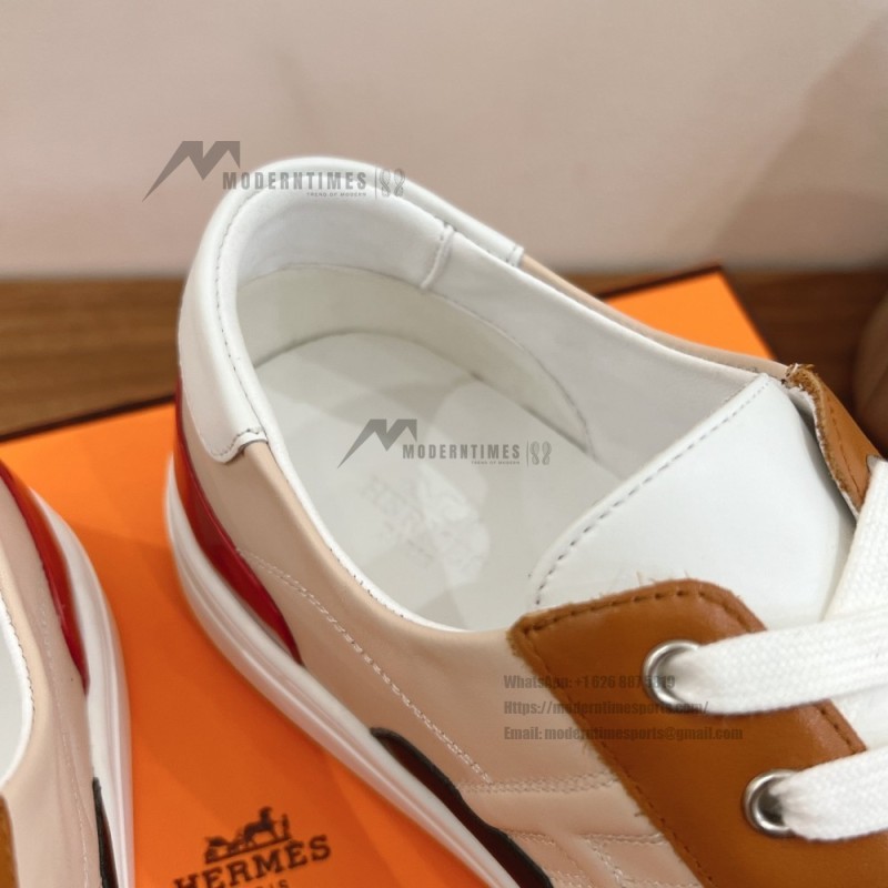 HERMES grey leather low-top sneakers unisex luxury designer shoes