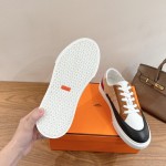 HERMES grey leather low-top sneakers unisex luxury designer shoes