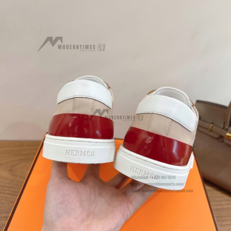 HERMES grey leather low-top sneakers unisex luxury designer shoes
