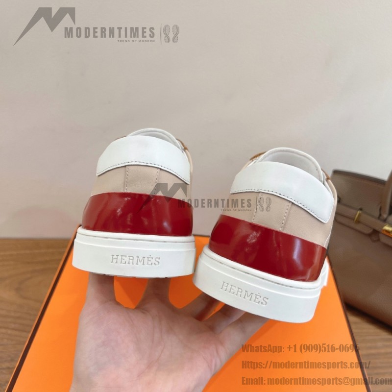 HERMES grey leather low-top sneakers unisex luxury designer shoes