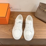 HERMES Deep leather sneakers H231888ZH1W440 white low-top unisex luxury shoes