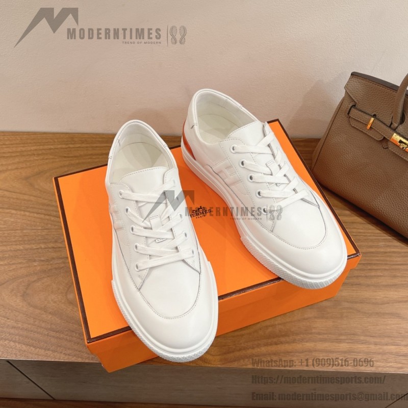 Hermès Deep Leder Sneaker H231888ZH1W440 weiße Low-Top Unisex Luxusschuhe