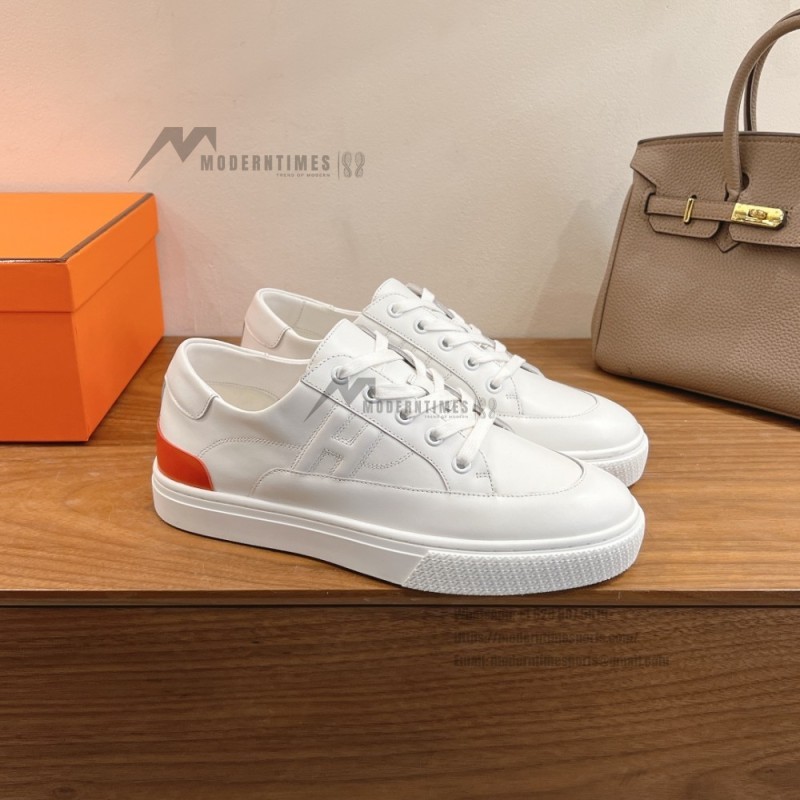 HERMES Deep leather sneakers H231888ZH1W440 white low-top unisex luxury shoes