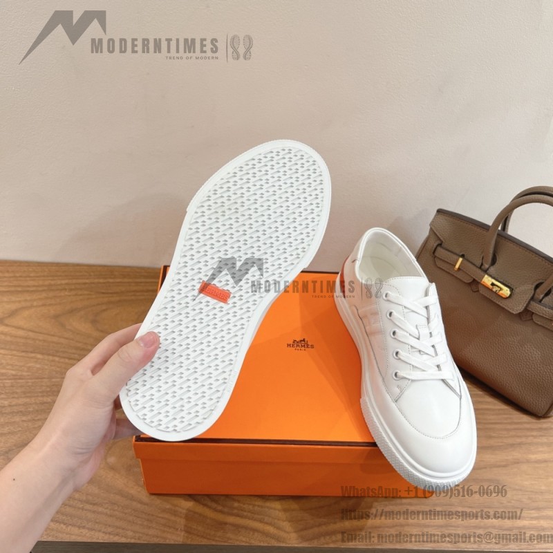 Hermès Deep Leder Sneaker H231888ZH1W440 weiße Low-Top Unisex Luxusschuhe