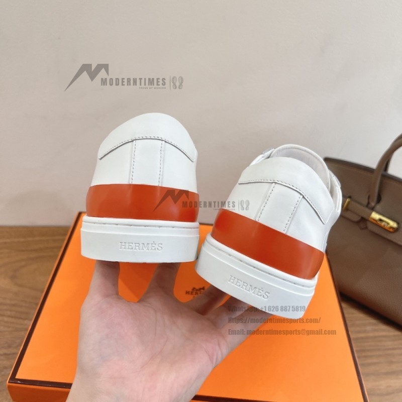 HERMES Deep leather sneakers H231888ZH1W440 white low-top unisex luxury shoes