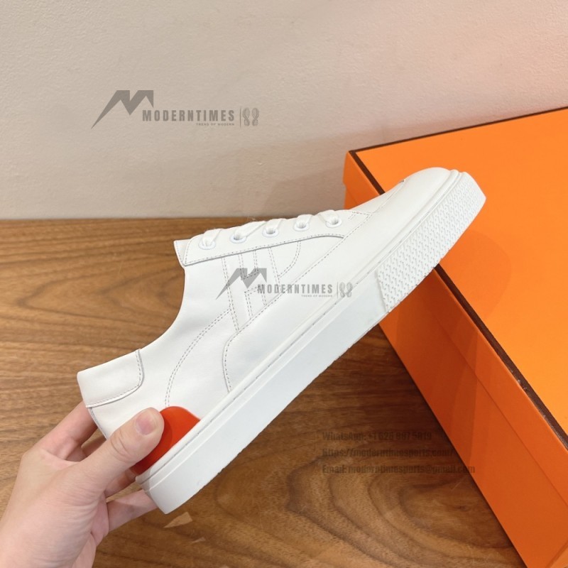 HERMES Deep leather sneakers H231888ZH1W440 white low-top unisex luxury shoes