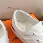 HERMES Deep leather sneakers H231888ZH1W440 white low-top unisex luxury shoes