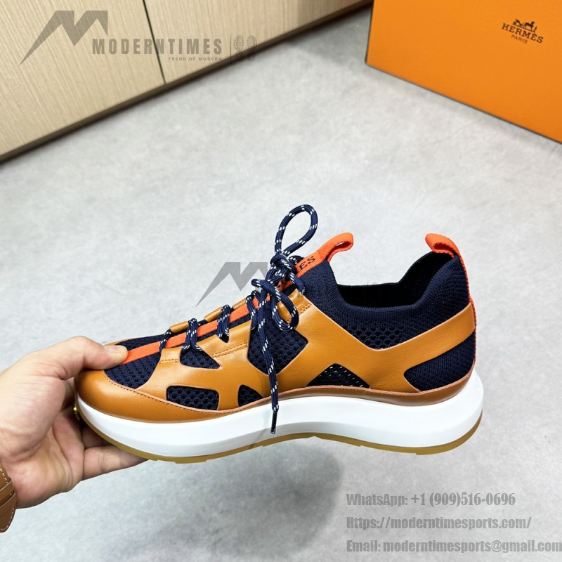 HERMES Katana Marine Naturel men luxury sport sneakers side view