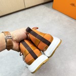 HERMES Katana Sneakers H251981ZHO1400 Orange H Naturel men’s luxury sport shoes