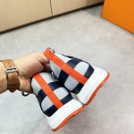 HERMES Katana men’s luxury sneakers grey navy side view