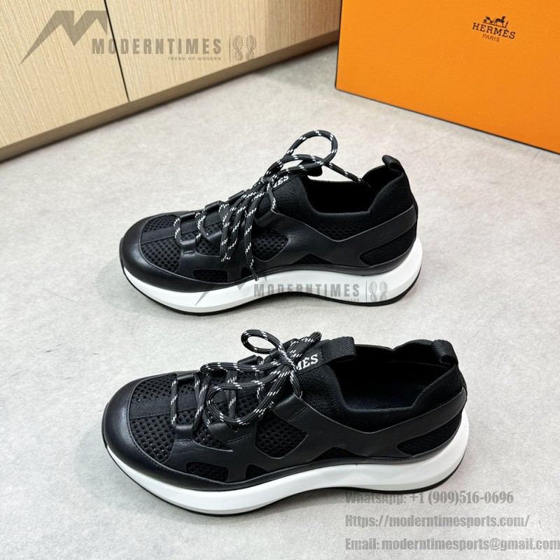 HERMES Katana Sneakers H251981ZH01390 Noir men luxury black sport sneakers side view