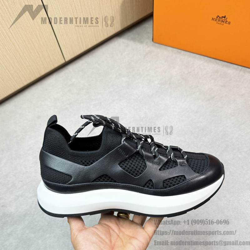 HERMES Katana Sneakers H251981ZH01390 Noir men luxury black sport sneakers side view