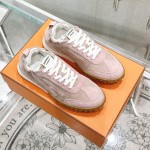 HERMES Jet Sneakers Rose Cancan Rose Aquarelle women luxury pink sneakers side view
