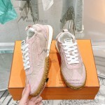 HERMES Jet Sneakers Rose Cancan Rose Aquarelle women luxury pink sneakers side view