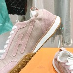 HERMES Jet Sneakers Rose Cancan Rose Aquarelle women luxury pink sneakers side view