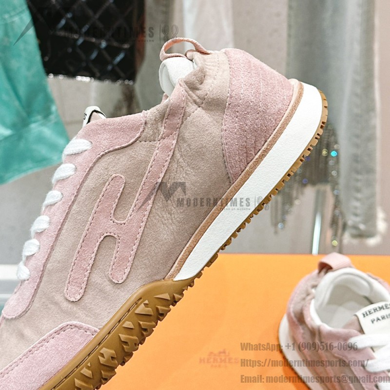 HERMES Jet Sneakers Rose Cancan Rose Aquarelle women luxury pink sneakers side view