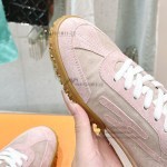 HERMES Jet Sneakers Rose Cancan Rose Aquarelle women luxury pink sneakers side view