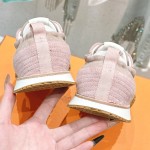 HERMES Jet Sneakers Rose Cancan Rose Aquarelle women luxury pink sneakers side view