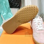 HERMES Jet Sneakers Rose Cancan Rose Aquarelle women luxury pink sneakers side view