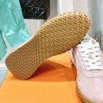 HERMES Jet Sneakers Rose Cancan Rose Aquarelle women luxury pink sneakers side view