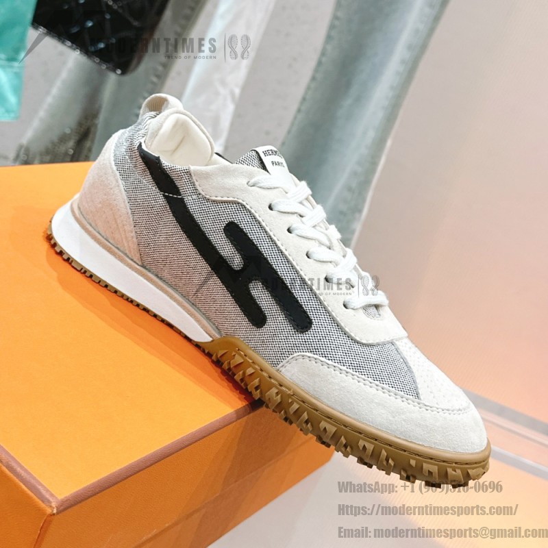 HERMES Jet Sneaker Multicolore Prunoir luxury designer sport shoe side view