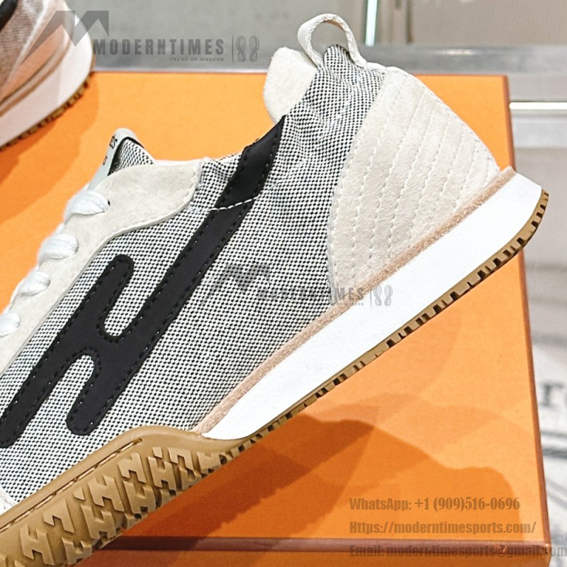 HERMES Jet Sneaker Multicolore Prunoir luxury designer sport shoe side view