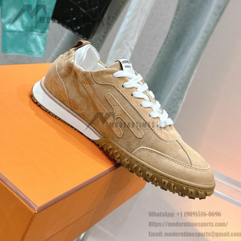 Hermes Jet sneakers women yellow Jaune Calisson Jaune Malawi side view