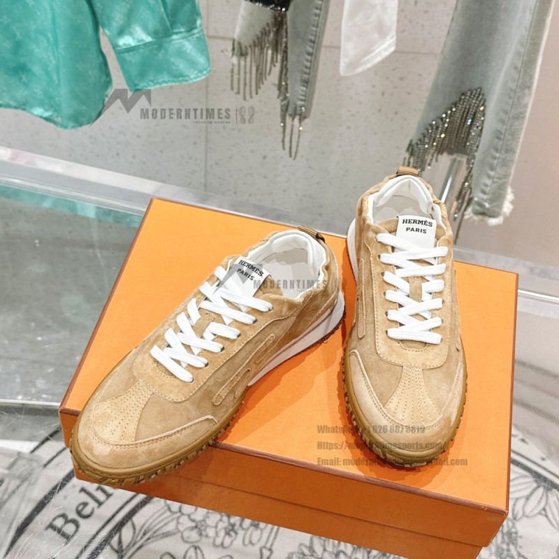 Hermes Jet sneakers women yellow Jaune Calisson Jaune Malawi side view