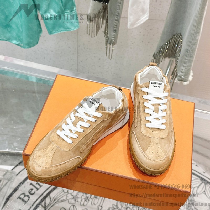 Hermes Jet sneakers women yellow Jaune Calisson Jaune Malawi side view