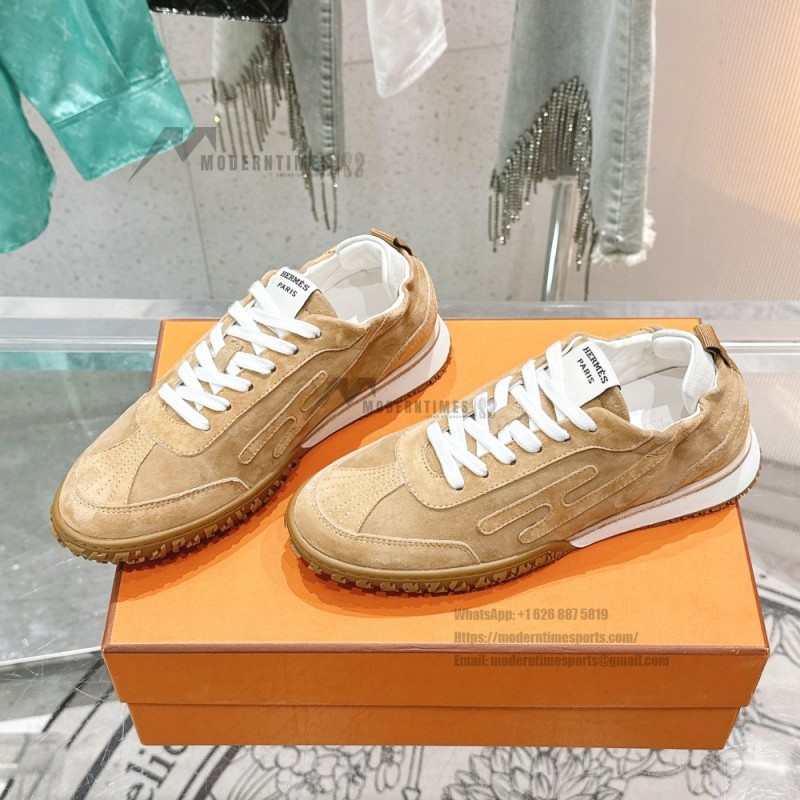 Hermes Jet sneakers women yellow Jaune Calisson Jaune Malawi side view