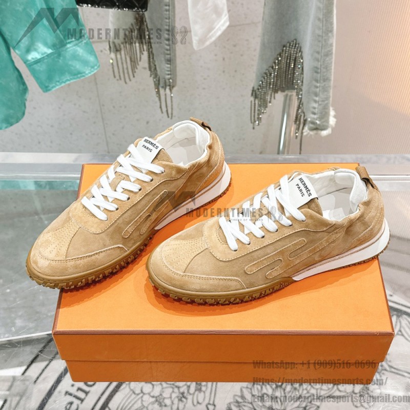 Hermes Jet sneakers women yellow Jaune Calisson Jaune Malawi side view