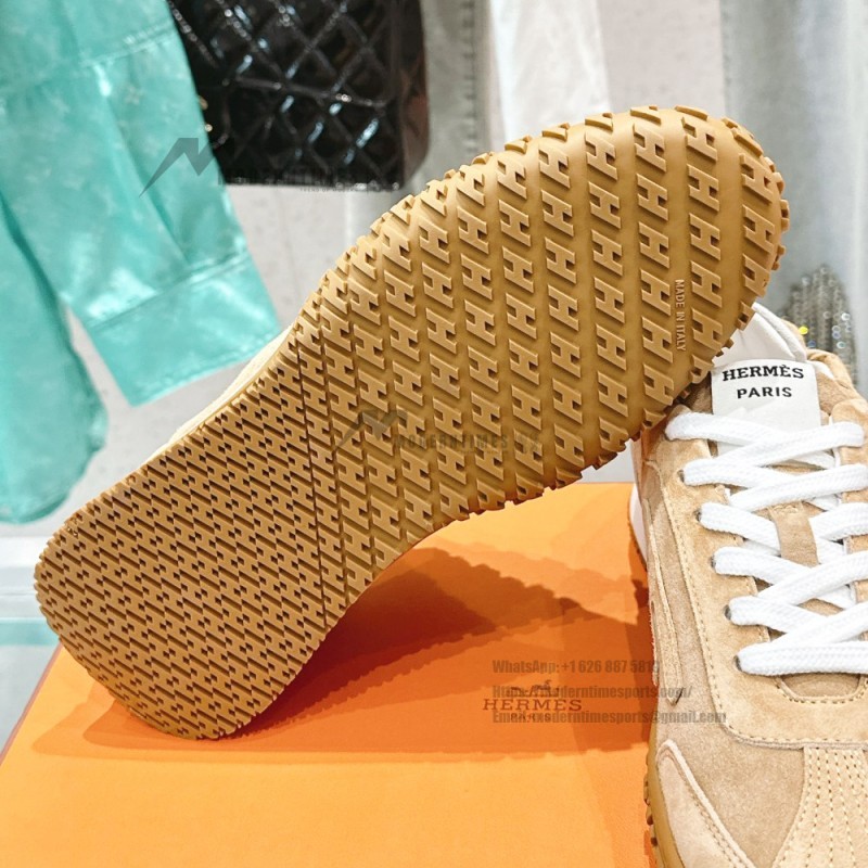 Hermes Jet sneakers women yellow Jaune Calisson Jaune Malawi side view
