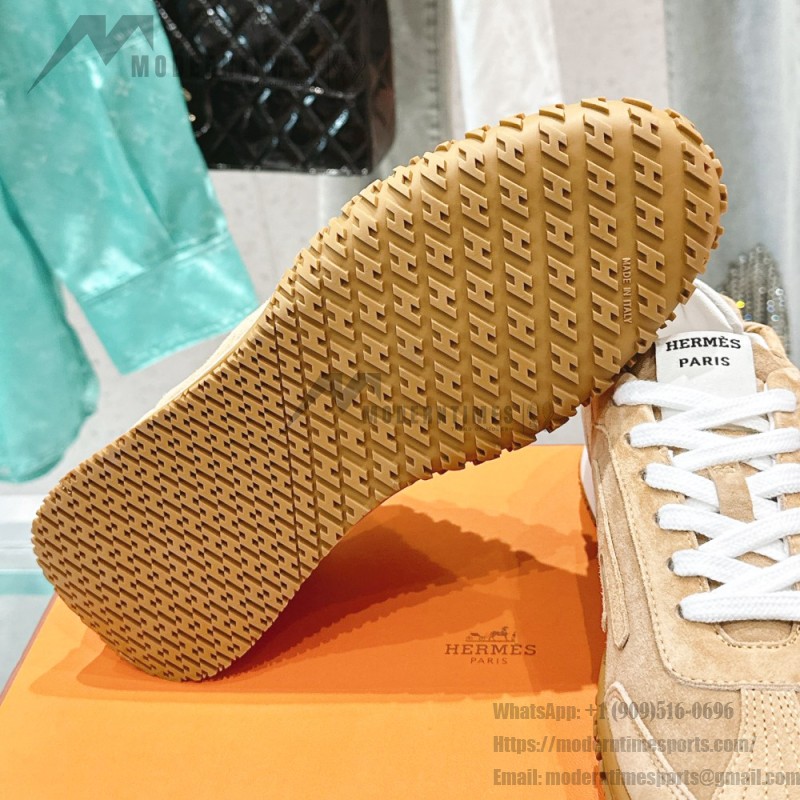 Hermes Jet sneakers women yellow Jaune Calisson Jaune Malawi side view