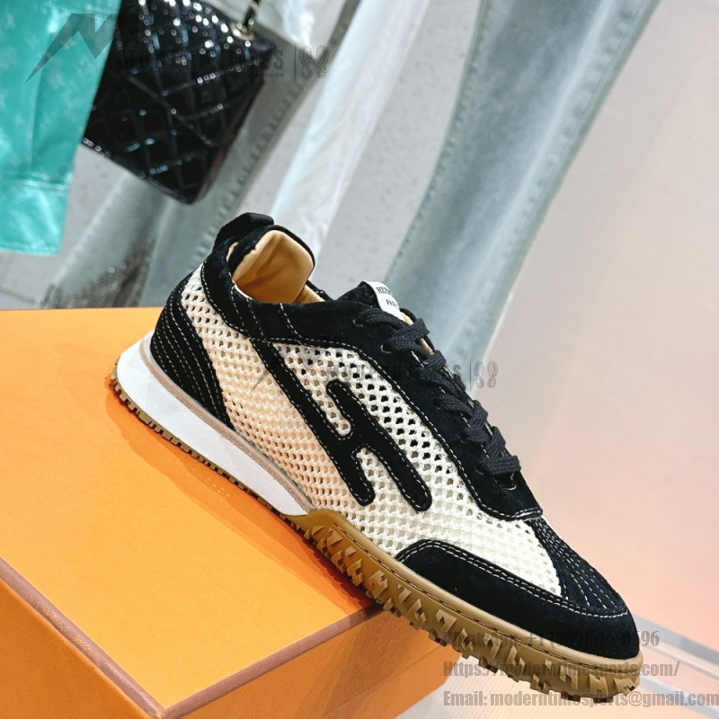 HERMES Jet Sneakers H251134Zv5K340 Beige Lin Naturel luxury mesh sneakers side view