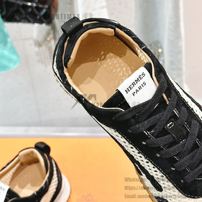 HERMES Jet Sneakers H251134Zv5K340 Beige Lin Naturel luxury mesh sneakers side view