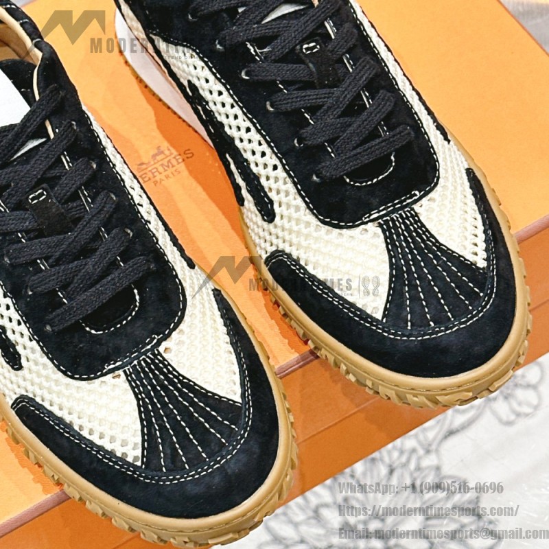 HERMES Jet Sneakers H251134Zv5K340 Beige Lin Naturel luxury mesh sneakers side view