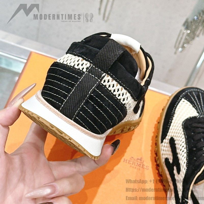 HERMES Jet Sneakers H251134Zv5K340 Beige Lin Naturel luxury mesh sneakers side view