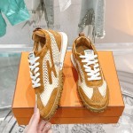 HERMES Jet Sneakers H251134Zv5K340 Beige Lin Naturel luxury mesh sneakers side view