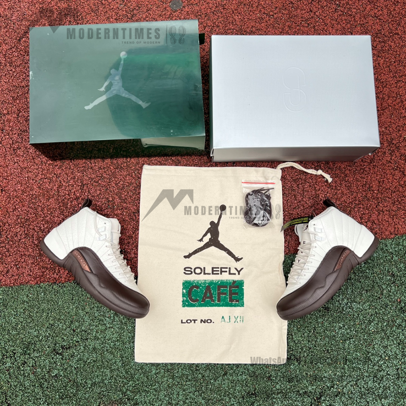 Air Jordan 12 Retro SoleFly FZ5026-100 - 화이트와 바로크 브라운 액센트