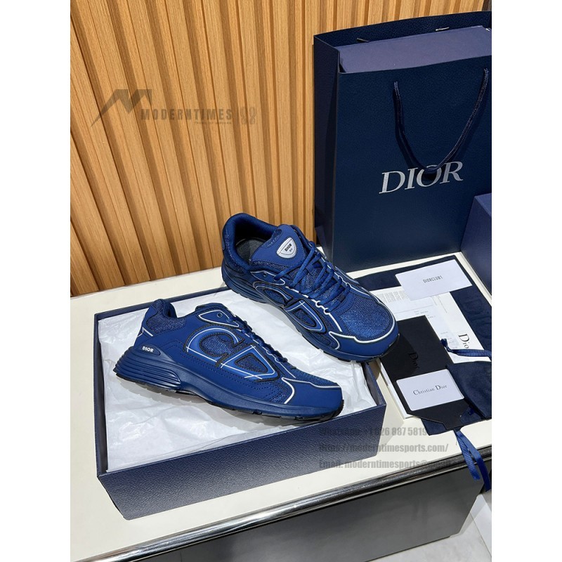 DIOR B30 Donkerblauw Sneakers Front View – Model 3SN279ZRD-H520