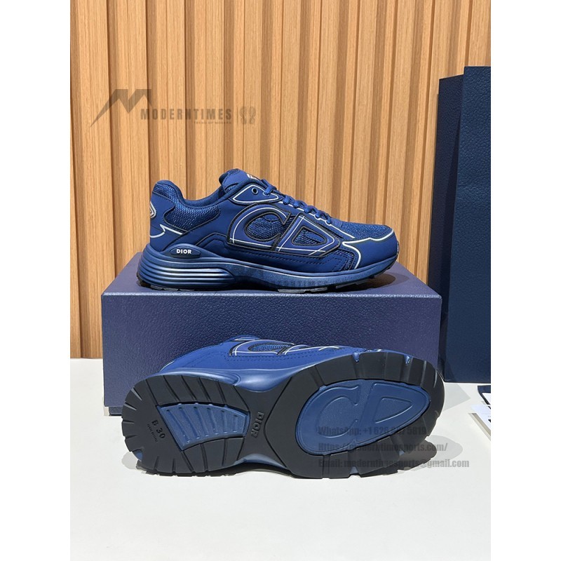 DIOR B30 Donkerblauw Sneakers Front View – Model 3SN279ZRD-H520