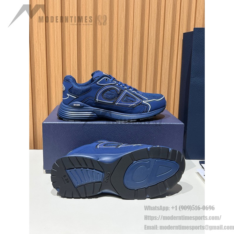 DIOR B30 3SN279ZRD-H520 Donkerblauw – Luxury Unisex Sneakers DIOR B30 Donkerblauw Sneakers Front View – Model 3SN279ZRD-H520