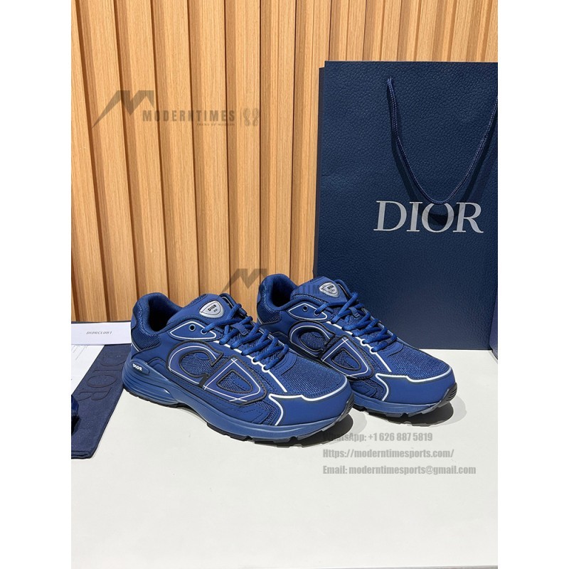 DIOR B30 Donkerblauw Sneakers Front View – Model 3SN279ZRD-H520