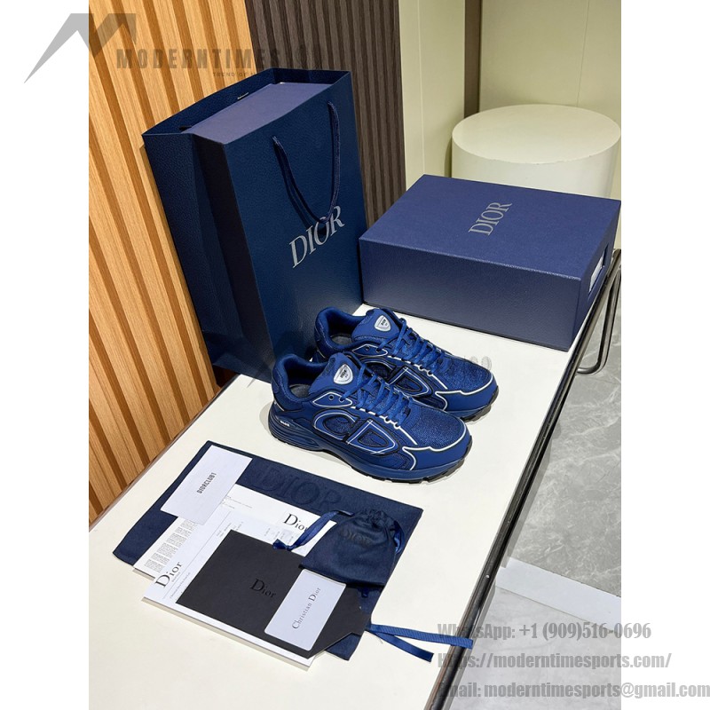 DIOR B30 3SN279ZRD-H520 Donkerblauw – Luxury Unisex Sneakers DIOR B30 Donkerblauw Sneakers Front View – Model 3SN279ZRD-H520